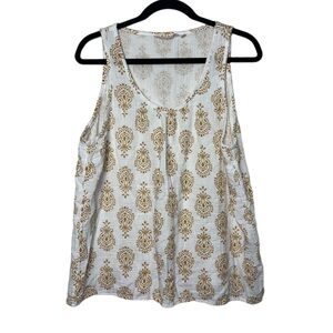 Soft Surroundings Amaria Nights Tank Size Large 
Style Number:2GN89 White & Gold